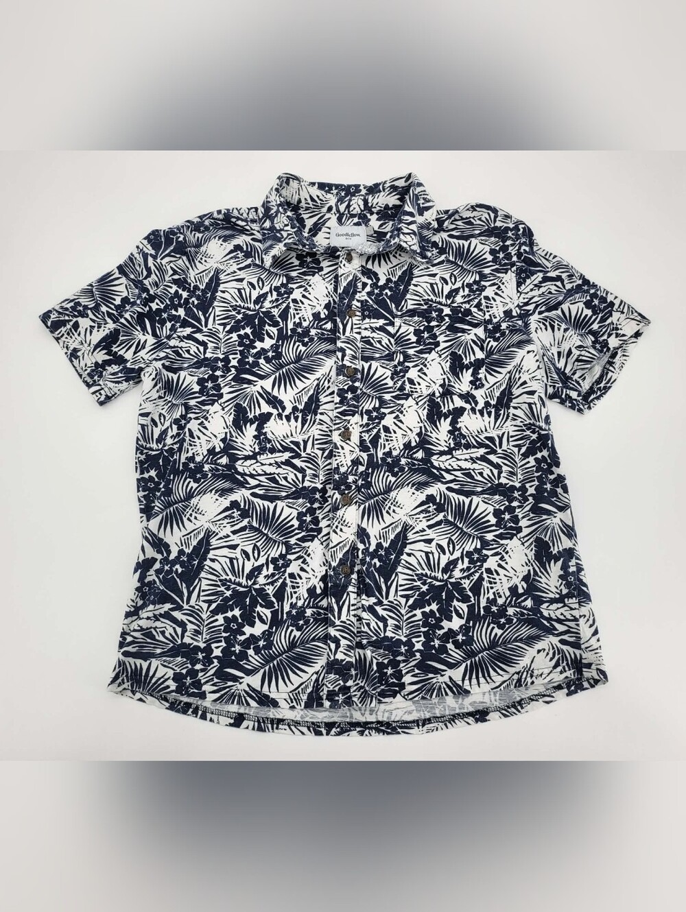 Goodfellow & Co Men's Navy Floral Button-Down Shirt